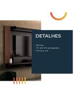 Painel TV Até 50" Dijon Ripado Preto