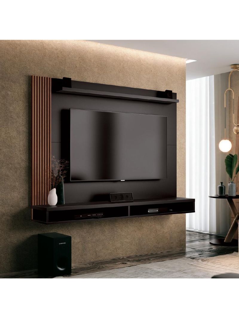 Painel TV Até 50" Dijon Ripado Preto