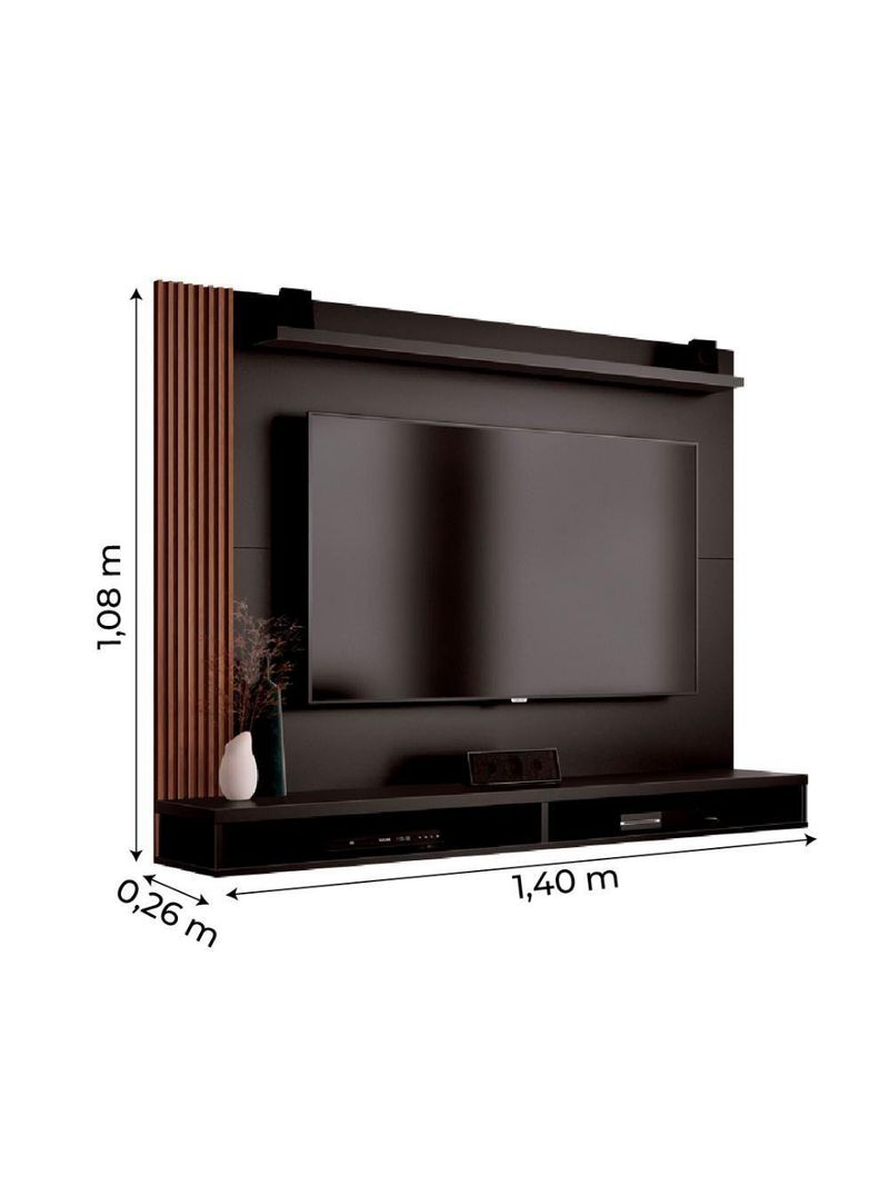 Painel TV Até 50" Dijon Ripado Preto