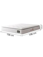 Cama Box Baú Casal Queen Colchão Espuma D45 Lazio Pillow Top 158x198x65cm Branco Hellen