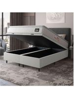 Cama Box Baú Casal Queen Colchão Espuma D45 Lazio Pillow Top 158x198x65cm Branco Hellen