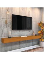Rack Suspenso Para Painel Ou Tv Até 75 Polegadas 3 Portas 2,00m Egeo Edn Madeirado