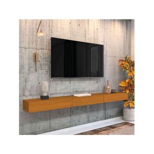 Rack Suspenso Para Painel Ou TV Até 75 Polegadas 3 Portas 2,00m Egeo EDN Madeirado