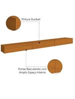 Rack Suspenso Para Painel Ou Tv Até 75 Polegadas 3 Portas 2,00m Egeo Edn Madeirado