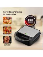 Sanduicheira e Grill HQ 750W Antiaderente Inox HQ-SG001 127V