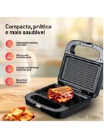 Sanduicheira e Grill HQ 750W Antiaderente Inox HQ-SG001 127V