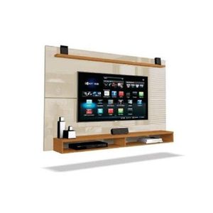 Painel Para Tv Até 65 Polegadas Com Prateleira 1,80m Max Cedro/off White Off White Cedro