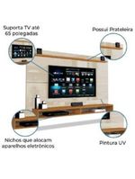 Painel Para Tv Até 65" Max Cedro/Off White
