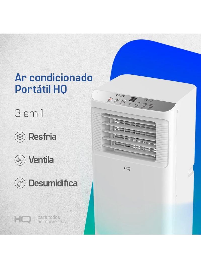 Ar Condicionado Portátil HQ 8500 Btu/h Frio Monofásico Branco HQ-AP8500FW 110V
