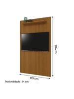 Painel Para Tv Até 55" Ripado Com Prateleira 1,35m Cedro EDN