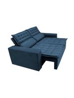 Conjunto Sofá 3 E 2 Lugares Retrátil Reclinável Slim Azul