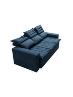 Conjunto Sofá 3 E 2 Lugares Retrátil Reclinável Slim Azul