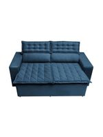 Conjunto Sofá 3 E 2 Lugares Retrátil Reclinável Slim Azul