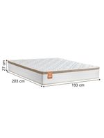 Cama Box Baú Colchão Casal King Molas Ensacadas Real 193x203x68cm Bege/branco Inducol Branco Nat