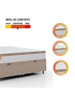 Cama Box Baú Colchão Casal King Molas Ensacadas Real 193x203x68cm Bege/branco Inducol Branco Nat