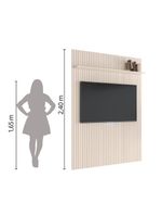 Painel Para Tv Até 55" Ripado Com Prateleira Off White