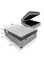 Cama Box Baú Casal Suede + Colchão De Espuma D33 - Sereneprime - 138cm Cinza