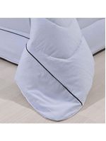 Kit Edredom 100% Algodão Percal 150 Fios Dupla Face Casal + Jogo De Cama Gran Moratta 7 Peças - Cinza/Branco