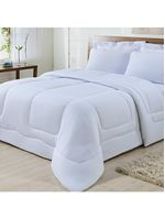 Edredom Dupla Face 100% Algodão Malha Casal Gran Moratta 01 Peça - Branco