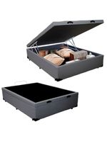 Cama Box Baú Casal Sintético Sereneprime Cinza 138x188x44