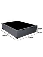 Cama Box Baú Casal Sintético Sereneprime Cinza 138x188x44