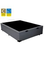 Cama Box Baú Casal Sintético Sereneprime Cinza 138x188x44