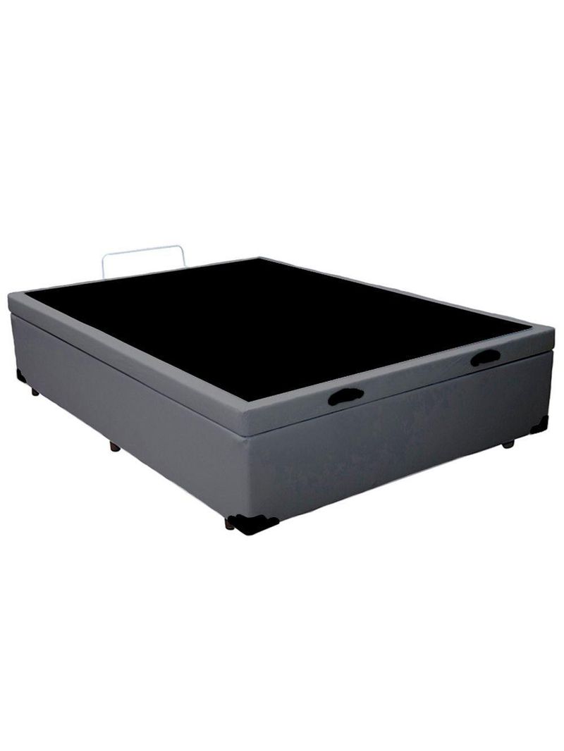 Cama Box Baú Casal Sintético Sereneprime Cinza 138x188x44