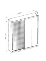 Guarda Roupas Casal Ripado Espelho 2 Portas 4 Gavetas Eloa