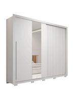 Guarda Roupas Casal Ripado Espelho 2 Portas 4 Gavetas Eloa