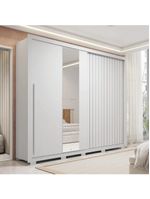 Guarda Roupas Casal Ripado Espelho 2 Portas 4 Gavetas Eloa