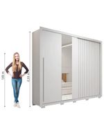 Guarda Roupas Casal Ripado Espelho 2 Portas 4 Gavetas Eloa