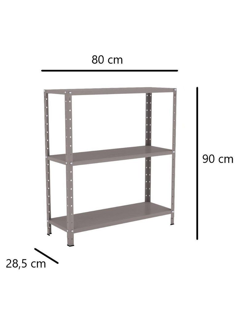 Estante Aço 3 Prateleiras Eaf007 Cinza