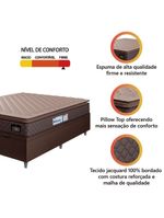 Cama Box Baú Casal Queen Colchão Espuma D33 Pillow Top Millenium Suede Marrom Hellen