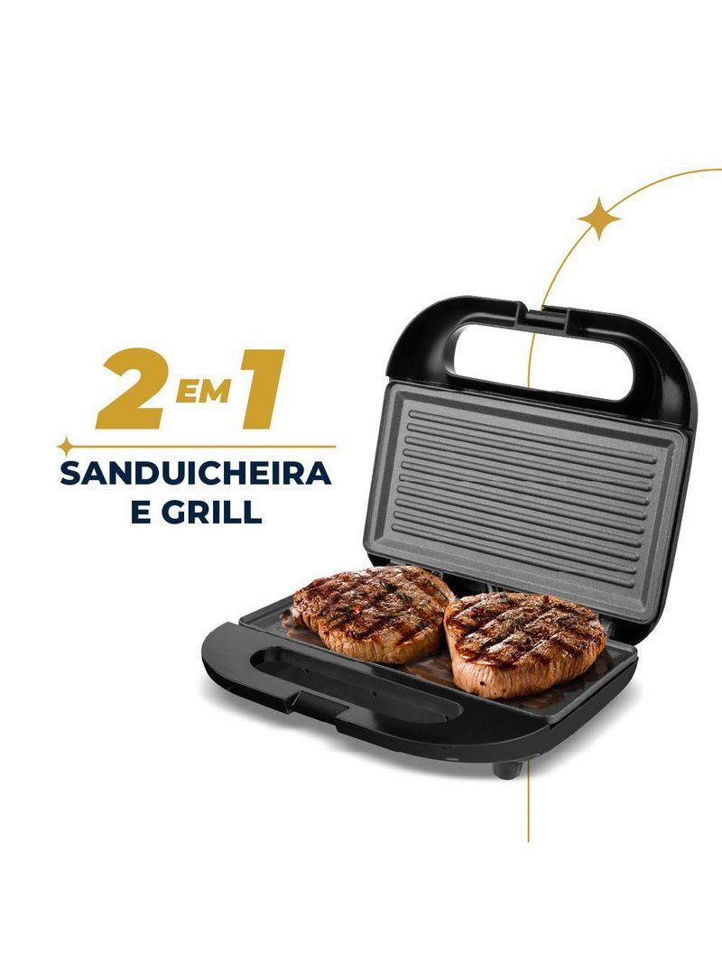 Sanduicheira E Grill Britânia 2 Em 1 750W BGRE01 110V