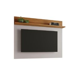 Painel Para Tv Smart Até 50 Polegadas Nt 1185 Notável Off White / Freijó Trend 1,35m Preto