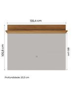 Painel Para Tv Smart Até 50 Polegadas Nt 1185 Notável Off White / Freijó Trend 1,35m Preto