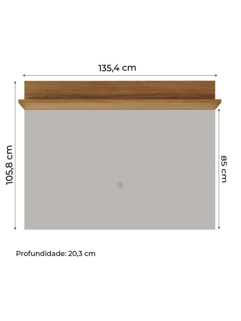 Painel Para Tv Smart Até 50 Polegadas Nt 1185 Notável Off White / Freijó Trend 1,35m Preto