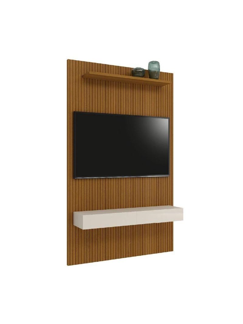 Painel TV Até 55" Ripado Egeo Com Nicho 1,35m Cedro