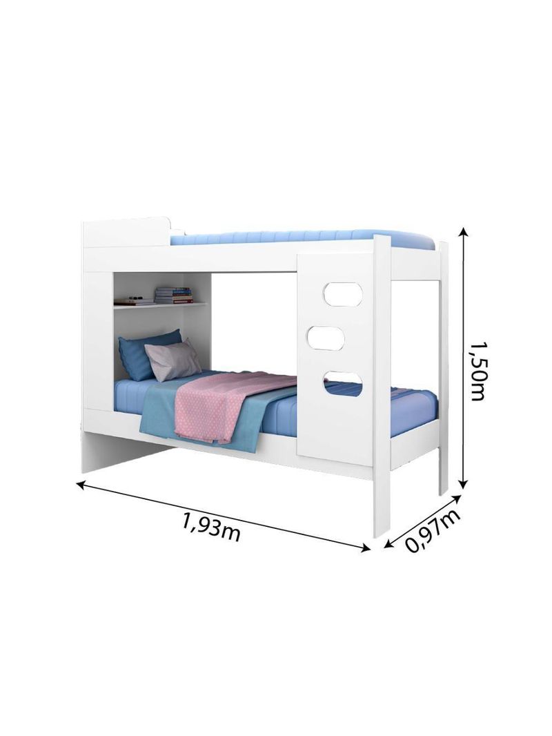 Beliche Floripa Para Colchão 0,88m Com Nicho Organizador