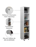 Armário Multiuso Para Quarto Com Chave E Rodízios 1 Porta Lune Branco J&a Branco