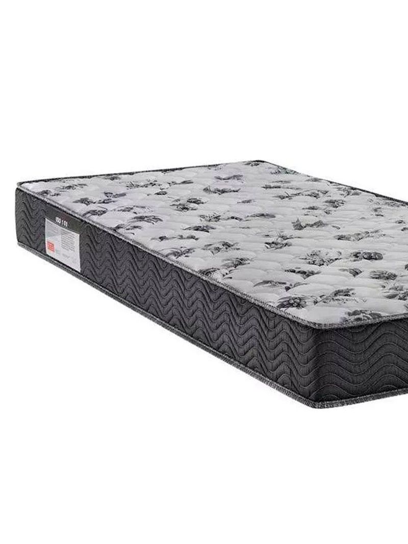 Cama Box Baú Solteiro Suede + Colchão De Espuma D33 - SerenePrime - 88cm Preto