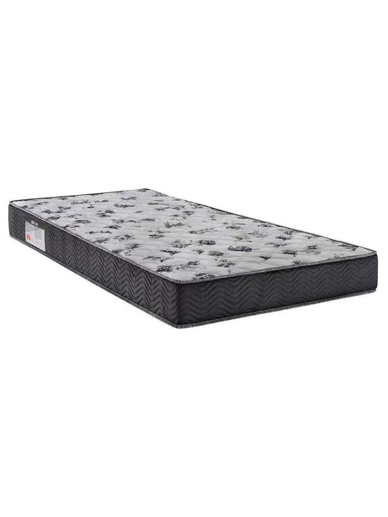 Cama Box Baú Solteiro Suede + Colchão De Espuma D33 - SerenePrime - 88cm Preto