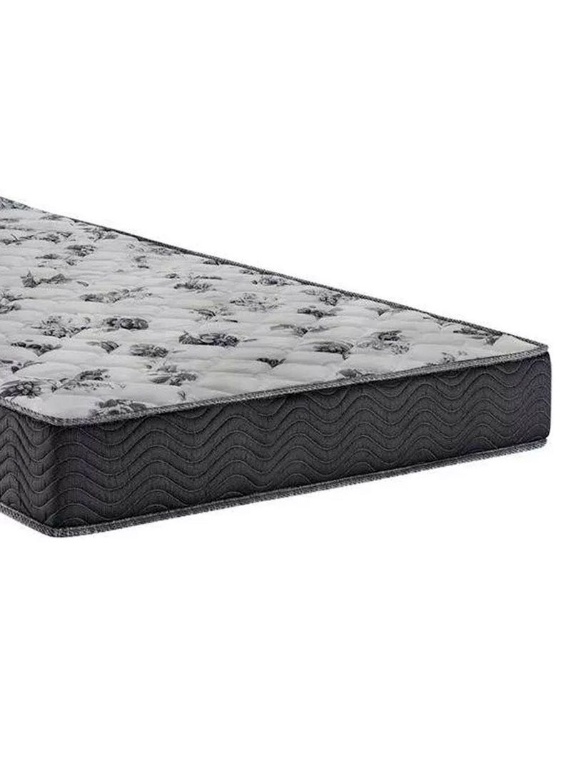 Cama Box Baú Solteiro Suede + Colchão De Espuma D33 - SerenePrime - 88cm Preto