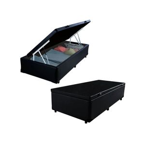 Cama Box Baú Solteiro Sintético Sereneprime Preto 88x188x44