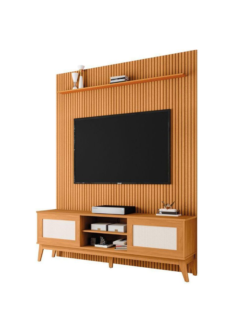 Rack Bancada Cairo Com Painel Para Tv Até 75"  Egeo Cedro