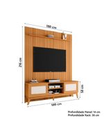 Rack Bancada Cairo Com Painel Para Tv Até 75"  Egeo Cedro