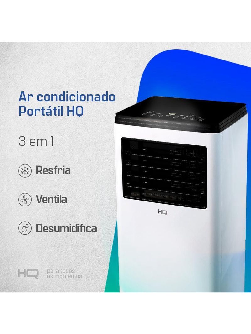 Ar Condicionado Portátil HQ 10500 BTUs Frio Monofásico Branco HQ-AP10500FW 127V