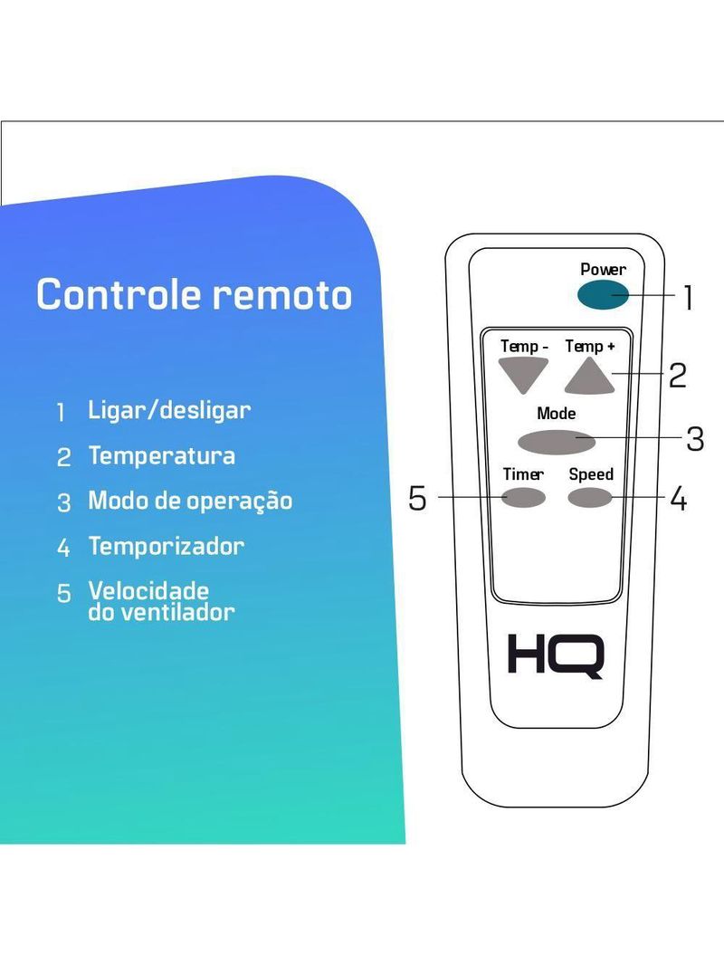 Ar Condicionado Portátil HQ 10500 BTUs Frio Monofásico Branco HQ-AP10500FW 127V