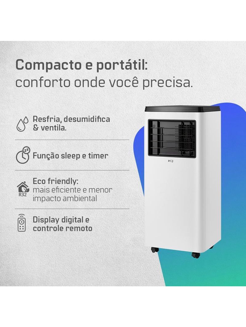 Ar Condicionado Portátil HQ 10500 BTUs Frio Monofásico Branco HQ-AP10500FW 127V