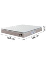 Cama Box Baú Casal Queen Colchão Espuma D33 Pillow Top Millenium 158x198x60cm Suede Bege/branco